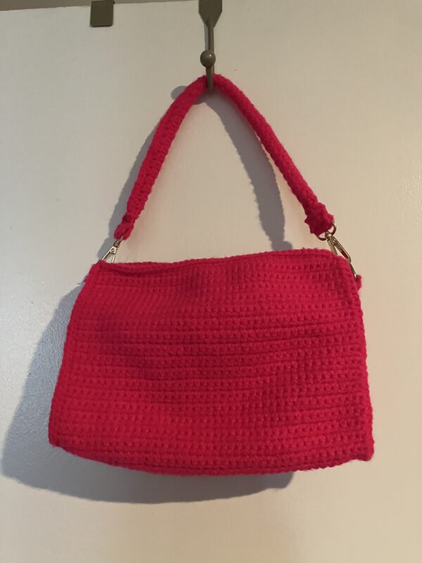 Shocking Pink Crochet Handbag