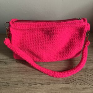 Shocking Pink Crochet Handbag
